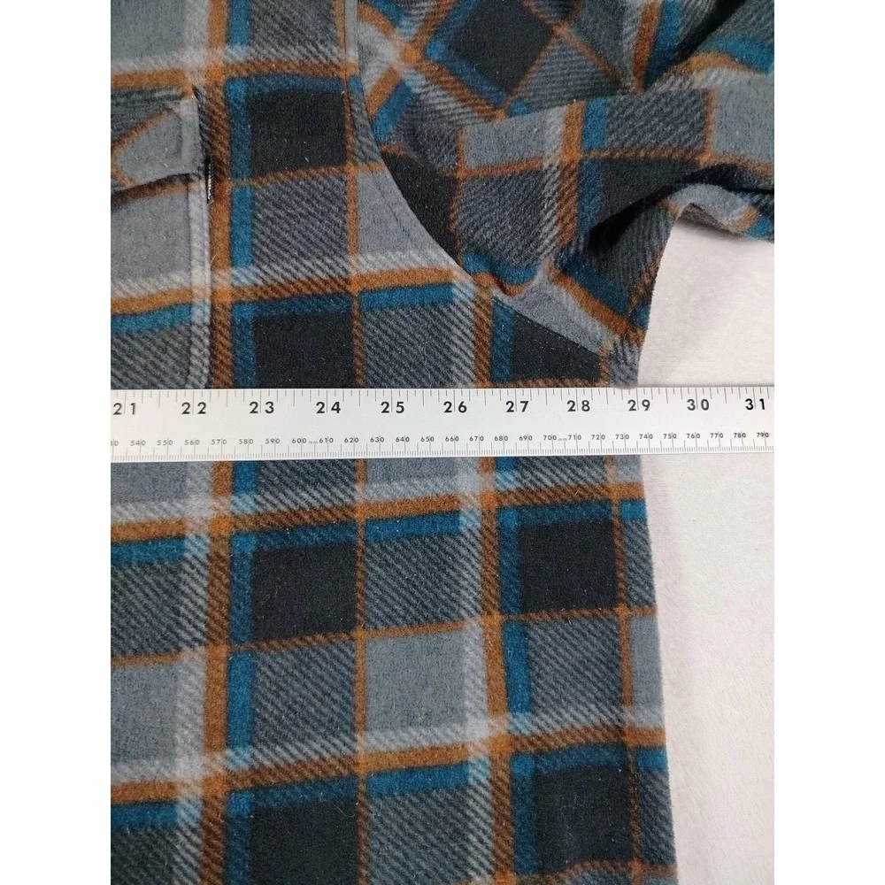 O'Neill Shirt Mens 2XL Gray Plaid Superfleece Snap Front Fleece Casual Outdoor
